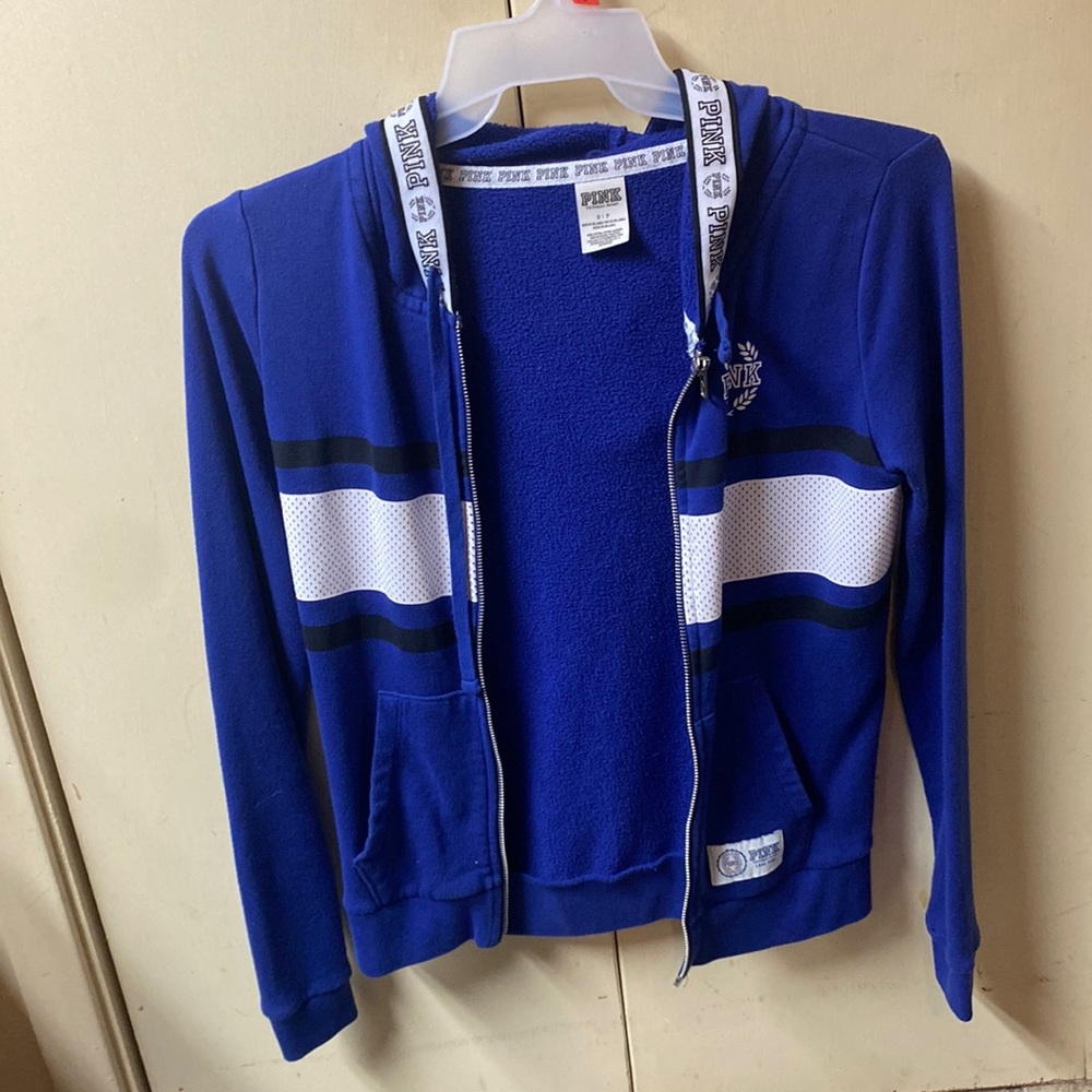 VICTORIA SECRET/PINK blue jacket. SIZE SMALL/womens can also be worn as a medium